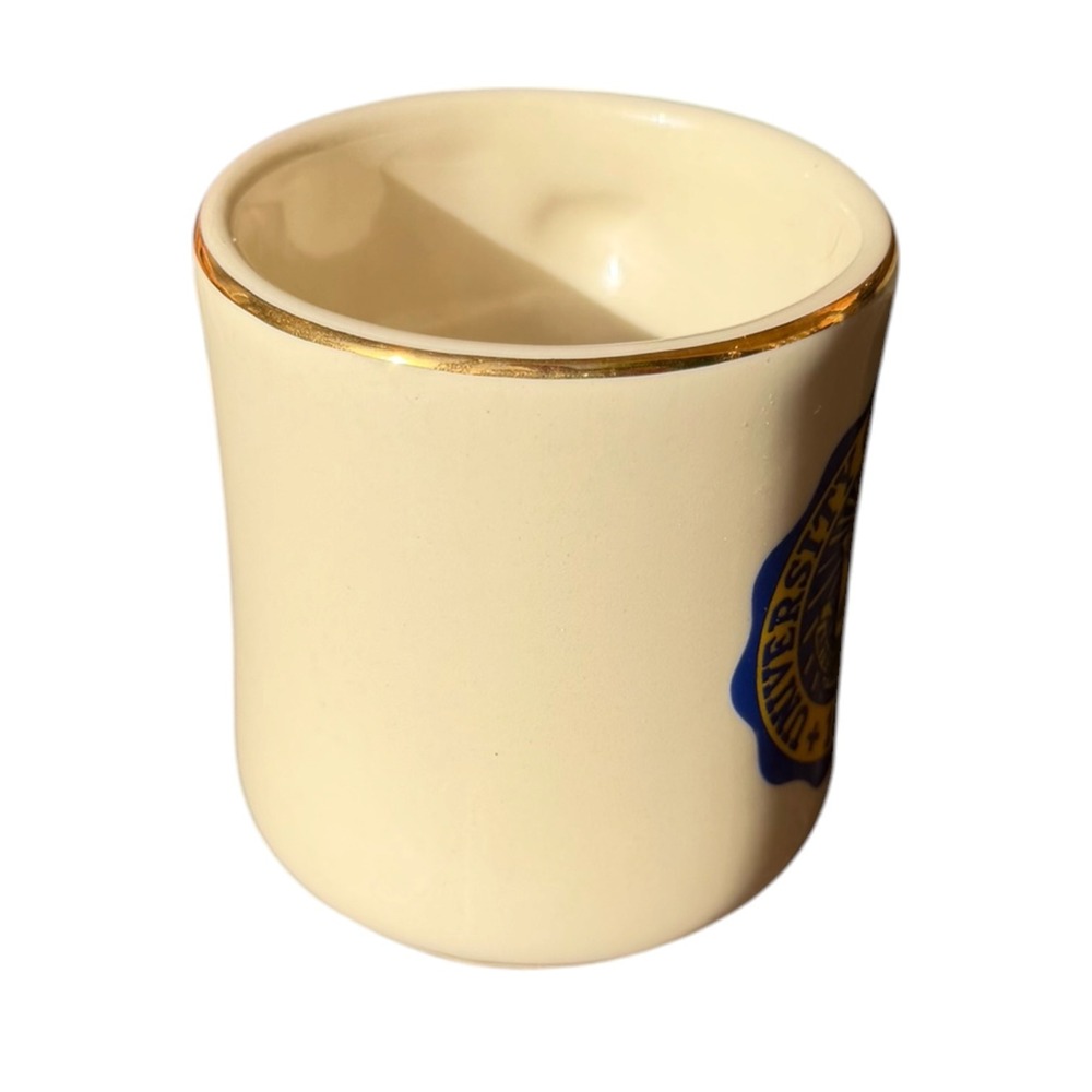 Vintage University of Michigan Coffee Mug Gold Rim Seal Crest Cream Ceramic 1817 - Picture 5 of 11